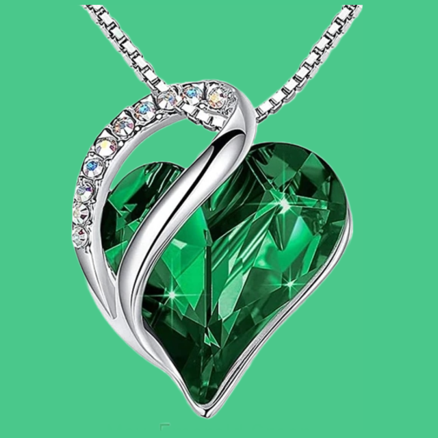 May Birthstone Necklace - Emerald Green style