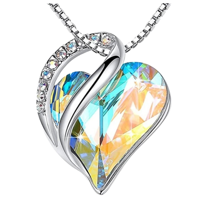 April Birthstone Necklace - Diamond style (Clear with hints of yellow)