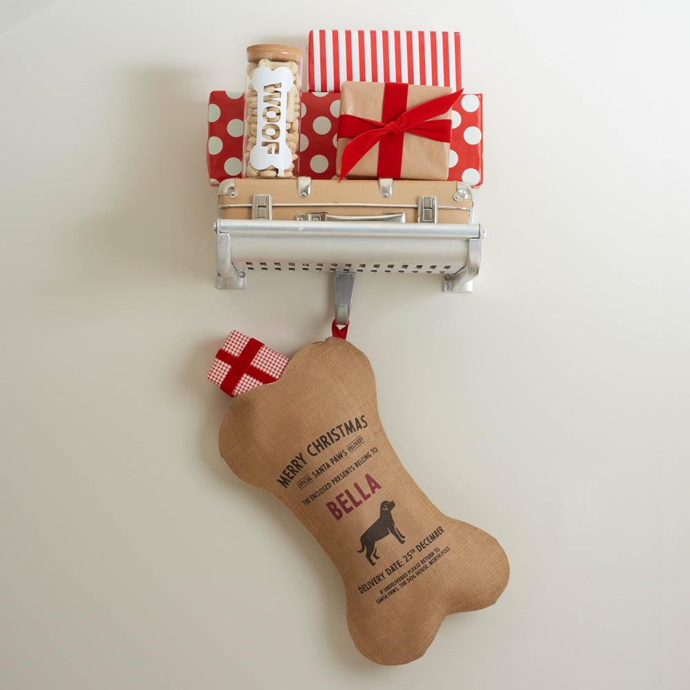 Personalized for You Cotton Dog's Santa Stocking - Harrow and Green