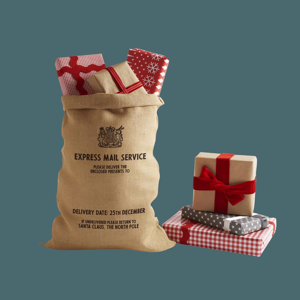 Personalized for You Letterpress Burlap Santa Sack Harrow and