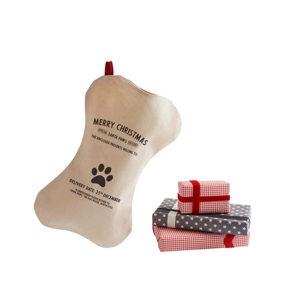 Personalized for You Cotton Dog's Santa Stocking - Harrow and Green